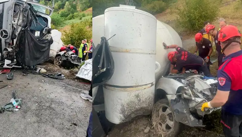 Beton Mikseri Otomobilin Üzerine Devrildi: Korkunç Kaza Sonrası 1 Ölü, 1 Yaralı